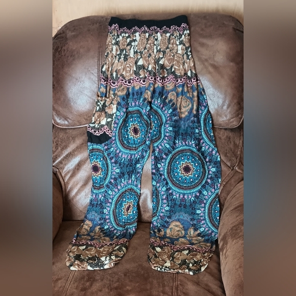 EARTHBOUND TRADING CO Harem Boho Hippie Gypsy Loose High Waist Pants Women Small - Picture 2 of 9